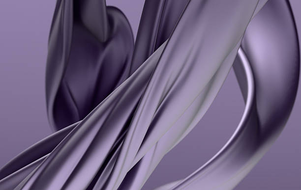 istock Contemporary Twisted Silk-Like Strands in Lavender and Silver Tones Creating Elegant Fluid Motion Design 2245543588