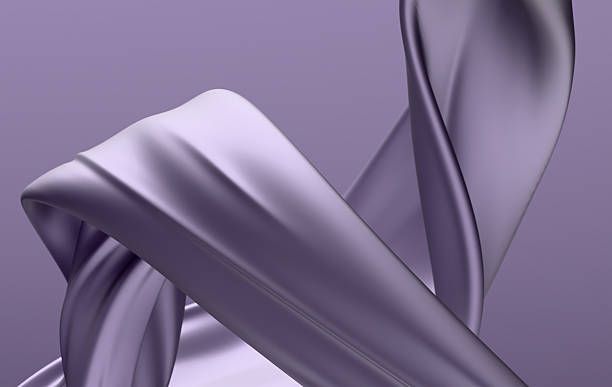 istock Abstract 3D Flowing Ribbons in Purple and Gray Gradient with Smooth Curved Lines Wallpaper Background 2245543596