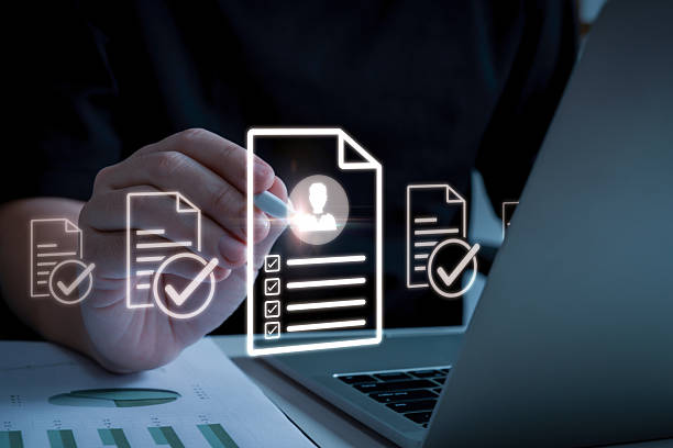 istock Resume. business people searching for employee on digital document on laptop computer, contract renewal, job interview, file management, digital marketing, human resource management technology concept 2245547154