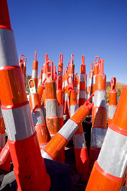 istock Pile of used construction cones 2245548092