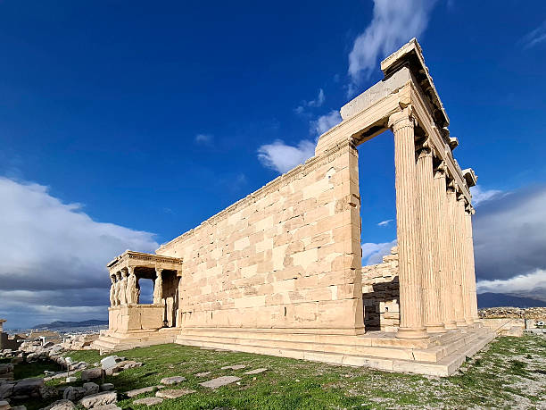 Karyatides statues, at the Erehtheio, on the Acropolis in Athens, Greece