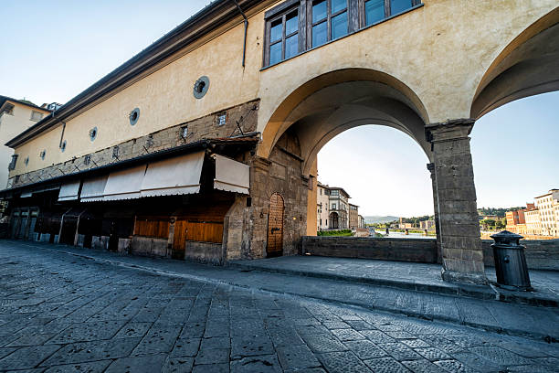 Ponte Vecchio on River Arno in the city of Florence in Tuscany, Italy.