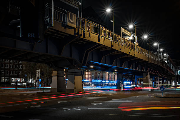 istock Night Long Exposure of Hamburg Train Station 2245556149