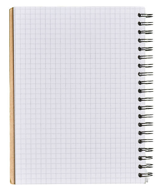 istock Open spiral notebook with a squared sheet of paper 2245562916