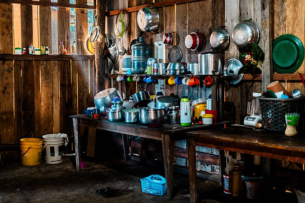 istock Rustic kitchen with utensils on a traditional indigenous house 2245563809