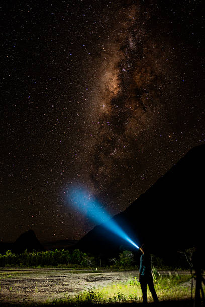 istock Man exploring the night sky under the Milky Way 2245563858