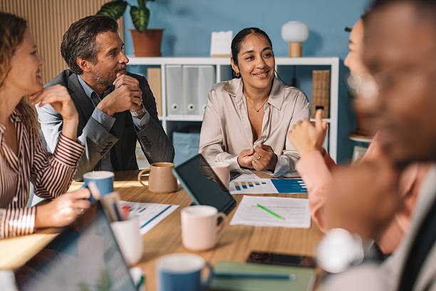 istock Diverse team brainstorming in modern conference room 2245568133