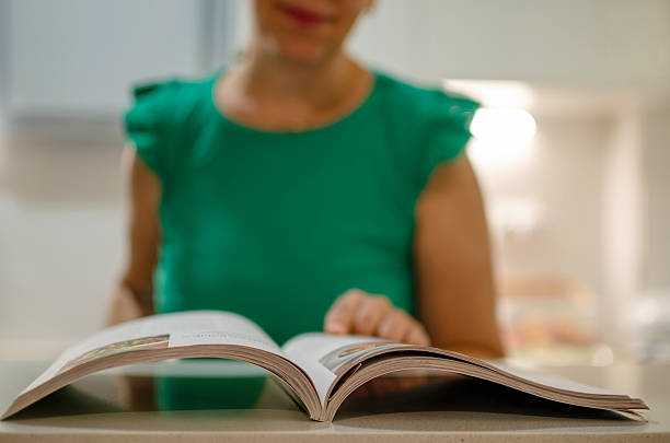 Office worker reading news