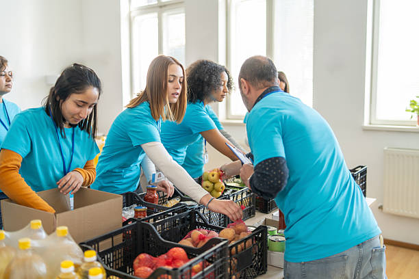 istock Volunteers preparing food donations for people in need 2245574000