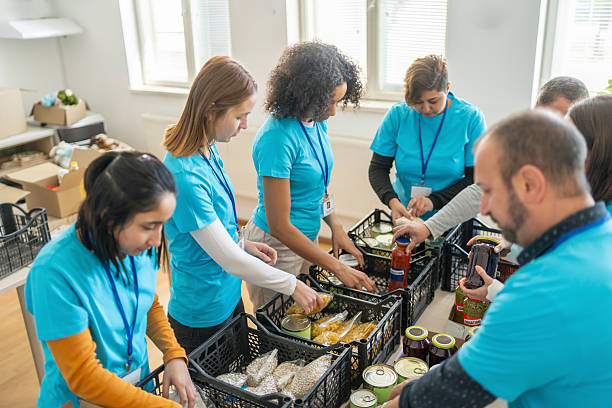 istock Volunteers preparing food donations for people in need 2245574004
