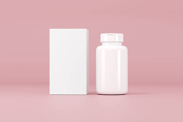 istock White pill bottle and paper box 3d mockup image for medicine product showcase 2245576381