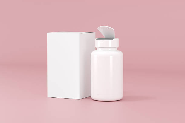 istock White pill bottle and paper box 3d mockup image for medicine product showcase 2245576391