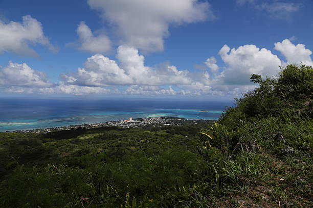 High mountains overlook the Pacific Ocean