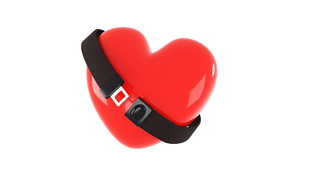 istock 3d Heart with auto seat belt protect heart concept 2245579974