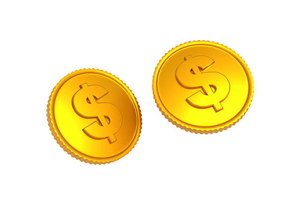 Stacks of Gold Coins. 3D Render