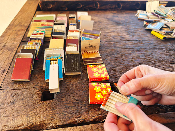 A vibrant collection of old matchboxes, it conveys a sense of nostalgia and the joy of collection!