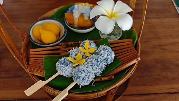 istock Thai Coconut Ball, Mango sticky rice and Gold egg yolks drops. 2245589612