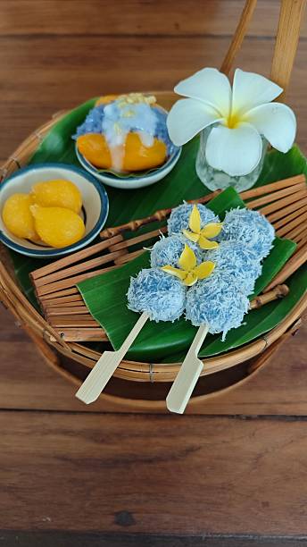 istock Thai Coconut Ball, Mango sticky rice and Gold egg yolks drops. 2245589616