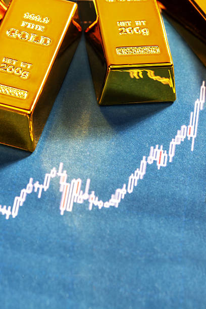 istock Gold bar price concept with rising chart. 2245592321