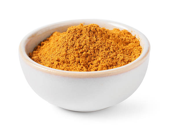 istock Curry powder in bowl on white background 2245598948