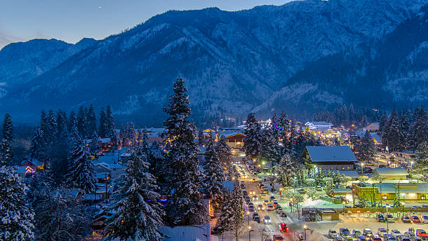 istock Aerial view of Leavenworth at sunset 2245605620