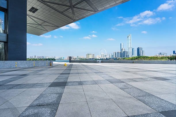 istock Empty square floor and modern city buildings in Suzhou. 2245606828