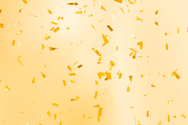 istock 3D rendering of falling golden confetti on a yellow background. Festive backdrop perfect for holiday sales, celebrations, weddings, Valentine’s Day, and promotional banners. 2245608861