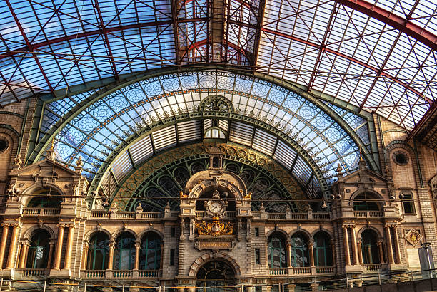 istock The old beautiful railway station in Antwerpen, Belgium 2245613929