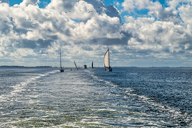 A view of the ferry channel to Vitte on Hiddensee in the Baltic Sea