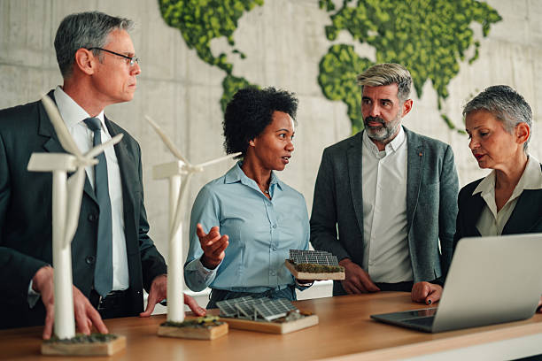 istock Diverse business team discussing renewable energy solutions in meeting 2245618517