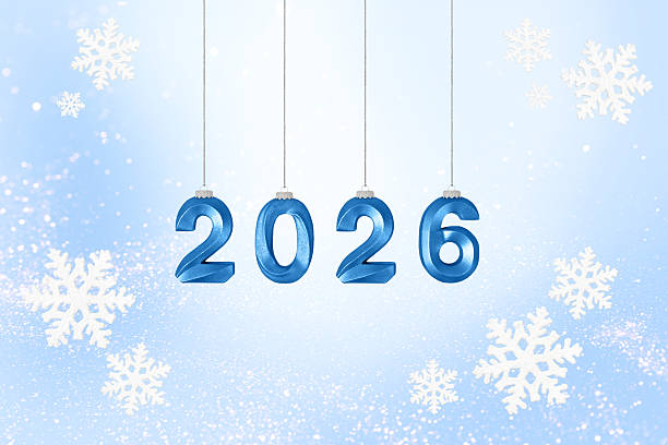 istock Blue numbers 2026 New Year 2245619376