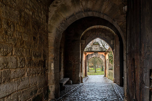 Interior of the Castle Gate in the medieval town of Rothenburg ob der Tauber, Germany