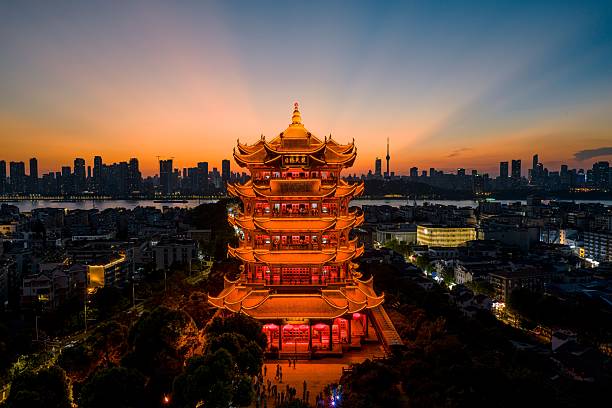 istock Yellow Crane Tower at Dusk in Wuhan 2245621674