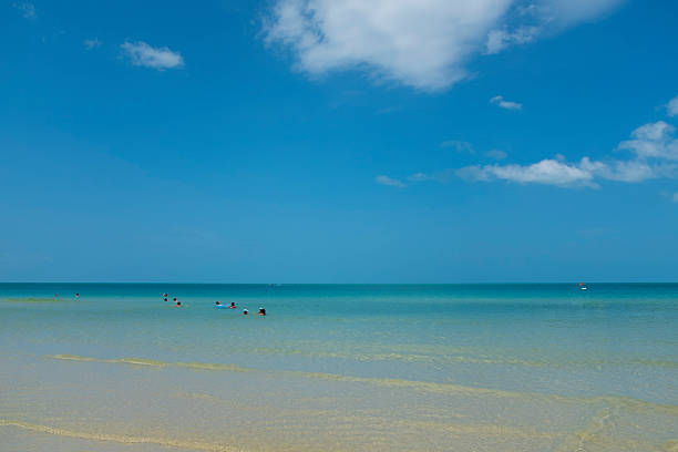 Tropical paradise quiet beach on a blue sunny day in Koh Samui, Thailand