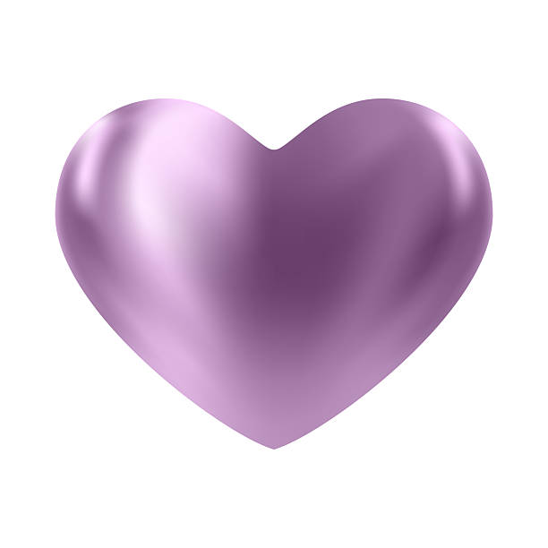 istock Purple glossy 3d heart. Luxury realistic heart balloon. 2245623184