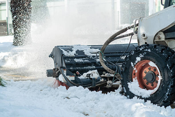 istock Snowplow on a road in winter 2245623612