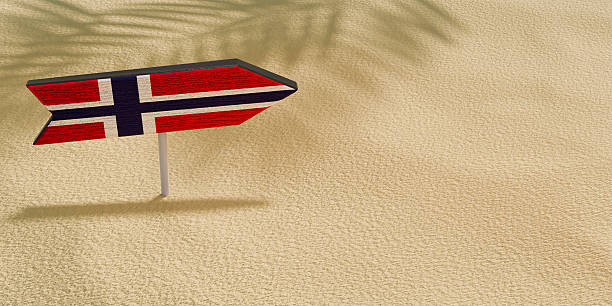 istock Norway flag on direction sign-3D illustration. 3d render. 2245623806