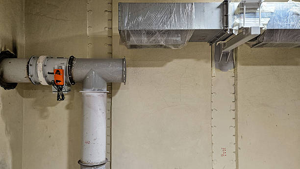 istock Industrial ventilation and pipeline system in utility room 2245626077