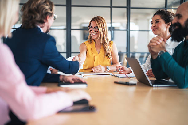 istock Experienced manager leading team meeting 2245628408