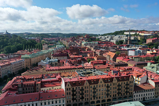 Gothenburg, the second largest city of Sweden (612'000 citizen) captured durng a sunny day in summer season.