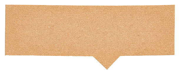 istock Blank empty brown cardboard paper speech bubble with copy space for text on white background design element 2245637171