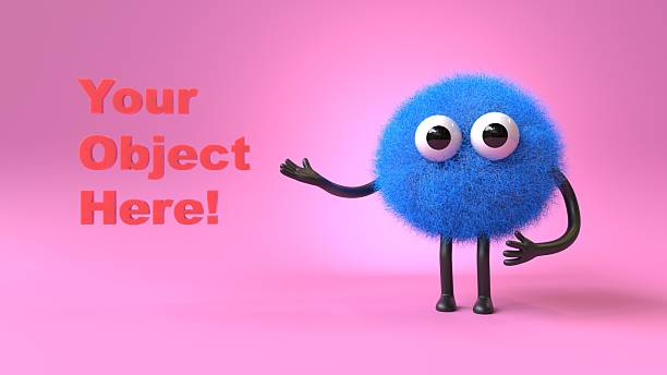istock Fluffy, cute monster presents a space for 