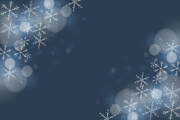 istock Elegant Winter Snowflakes and Bokeh Lights on Blue Background 2245640258