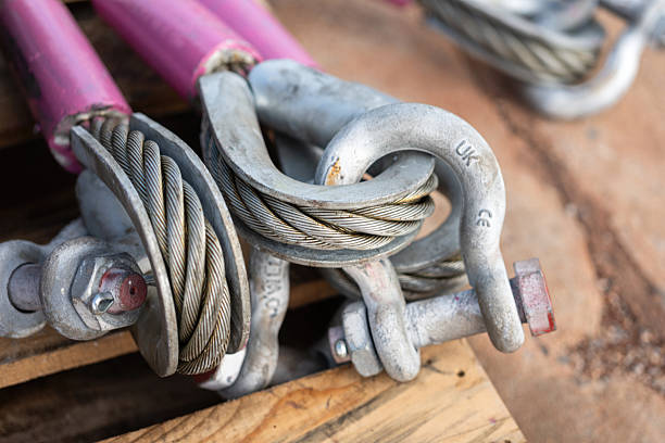 istock Wire rope sling and shackle device, Industrial equipment object. 2245643367