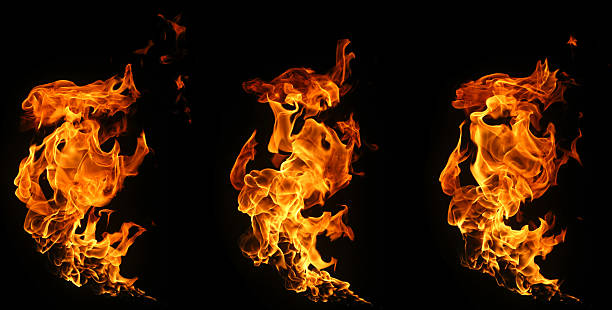 istock set abstract flame isolated black background. concept of effect texture ablaze, graphic design bonfire, blaze at night. burn of fire sizzling, danger explosion 2245643952