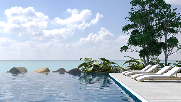 istock Sunbathing on the seaside terrace. 2245644359