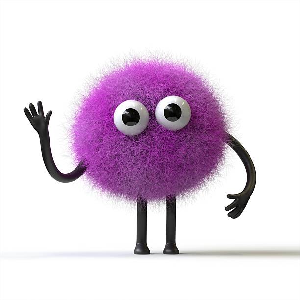 istock Fluffy, cute monster waving 2245645576