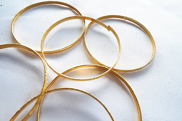 istock set of  gold bracelet isolated on white 2245646504