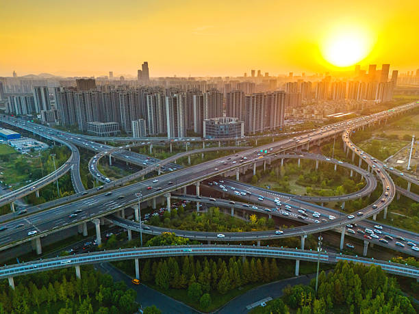 istock The city's ring road at sunset 2245648561