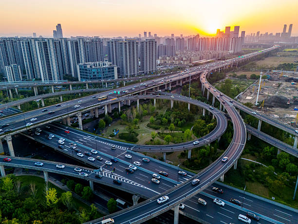 istock The city's ring road at sunset 2245648586